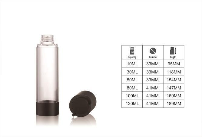 15ml 30ml 50ml China Supply Clear Travel Airless Lotion Plastic Bottle for Facial Care Serum Packing