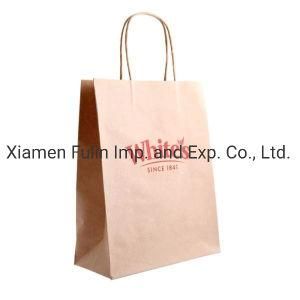 Promotional Kraft Brown Paper Bag with Handles Gift Packaging Bag