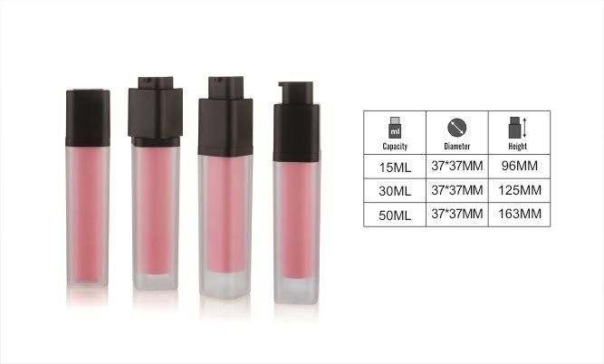 Frosted Pink Color Empty Custom Twist Airless Vacuum Pump Plastic Airless Bottle 30ml /50/100ml