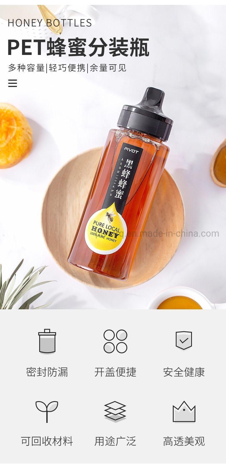 350g Plastic Honey Bottle with Silicone Valve Cap for Packing Honey Syrups