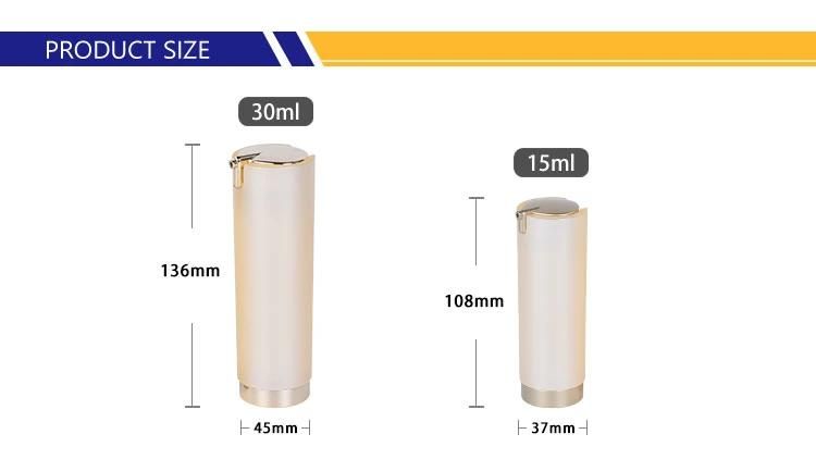 China Manufacturer Cosmetic Golden Plating Bottom Packaging Acrylic Airless Pump Bottle