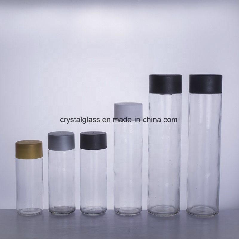 Tall Slim Clear Voss Glass Drinking Water Bottle for Beverage