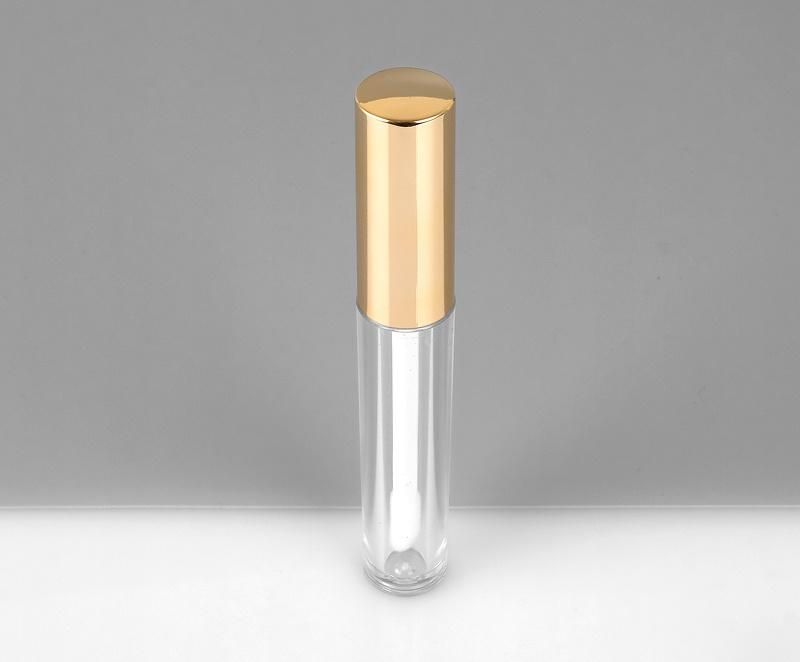 Bulk Price Luxury 2ml Custom Gold Top Lip Gloss Packaging Clear Lip Gloss Tube with Gold Wand Gold Lip Gloss Wand Tubes