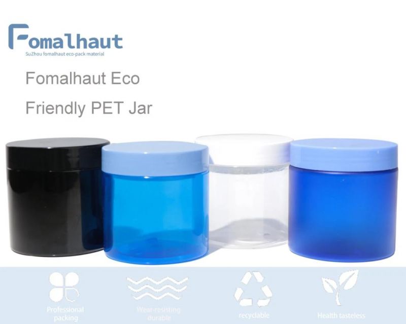 Clear Round Shape Frosted Pet Jar Customized Color