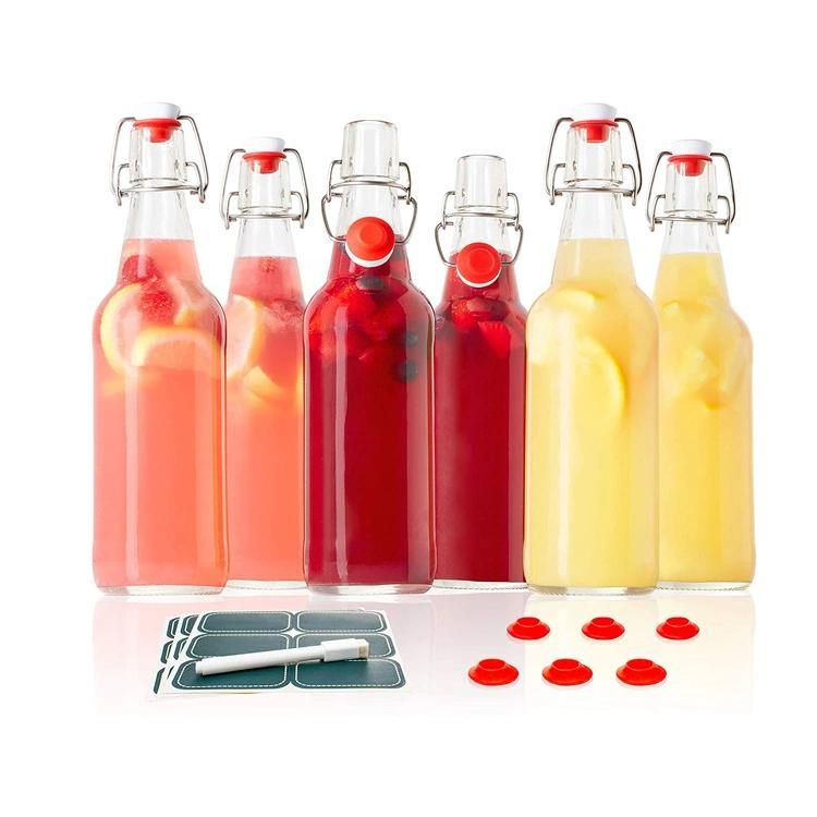 500ml 750ml Swing Top Glass Bottles Airtight Seal Homemade Soda Storage Bottles