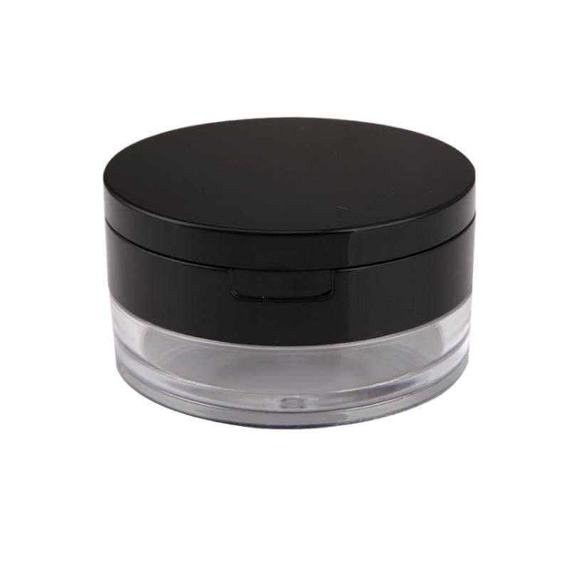 High Quality in Stock Pink Black Plastic Empty Plastic Makeup Powder Jars Cosmetic Loose Powder Jar with Sifter