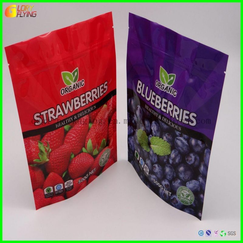 Frozen Fruit and Vegetable Product Plastic Bag/Fresh Fruit and Vegetable Food Packaging Stand up Blueberry Zipper Bags