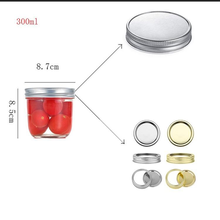 Wide Mouth Seal 100ml/250ml Metal Lid Glass Mason Jar for Sauce/Jam Storage