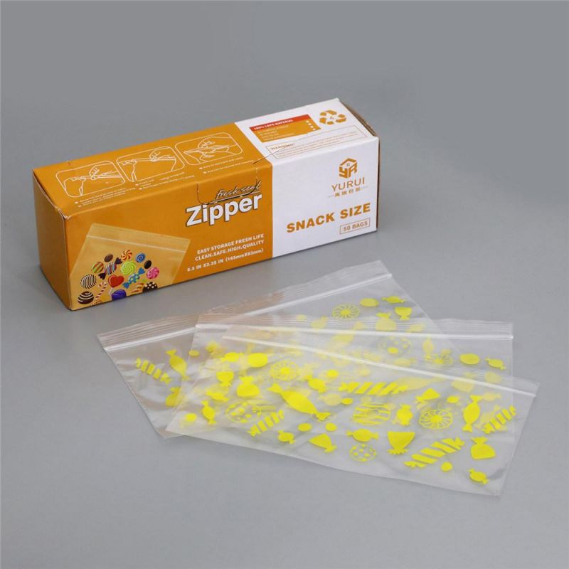 LDPE Clear Printed 8 Inch Plastic Zip Lock Bag