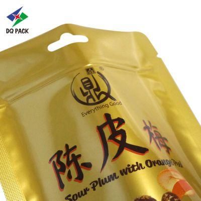 Dq Pack Custom Printed Mylar Bag Custom Logo Packaging Mylar Bag Wholesale Stand up Ziplock Bag for Preserved Prune Packaging