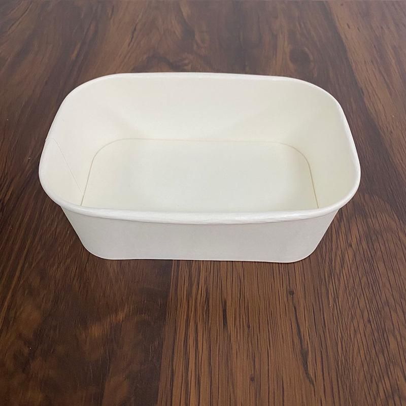 Disposable Rectangle Tableware Take Away Salad Paper Bowl