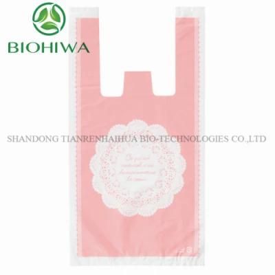 Custom Cornstarch Plastic Biodegradable Compostable Supermarket Vest Grocery Shopping Bag