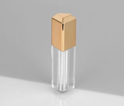 Manufacturer Empty Gold Lip Gloss Containers Tube Packaging with Wands Lipgloss with Brush Applicator