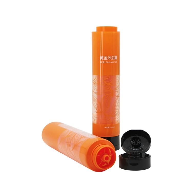 250ml Large-Capacity Affordable Letter Transparent Tube Orange Inner Tube Black Flip Cover Tube