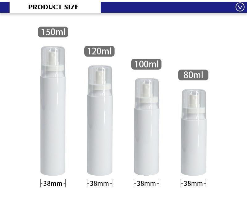 80ml 100ml Cylinder Empty Cosmetic Spraying Bottles Pet Toner Plastic Container