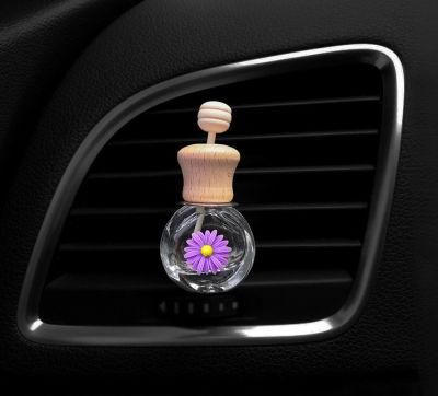 6ml Car Vent Bottle Daisy Wooden Cap Perfume Refillable Reed Diffuser Car Deco