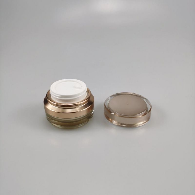 Empty Luxury Acrylic Skincare Plastic Double Wall Cosmetic Face Cream Plastic Jars with Lids Packaging 10g 30g 50g