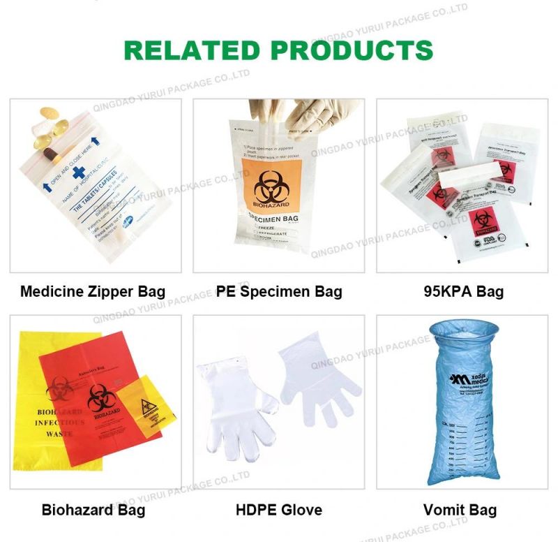 Manufacturer LDPE HDPE Autoclavable Nursing Specimen Medical Plastic Bag for Biohazard Waste