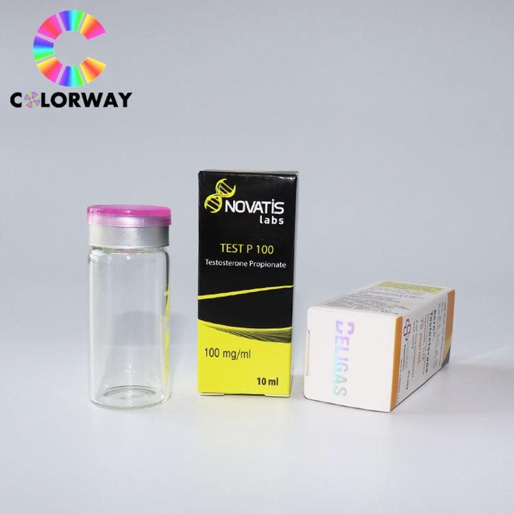 Custom Embossed Debossed Logo Printed Sterile Injection 2ml/5ml/20ml/30ml/50ml/10ml Steriod Brown Amber Transparent Clear Frosty Matte Plating Coated Glass Vial