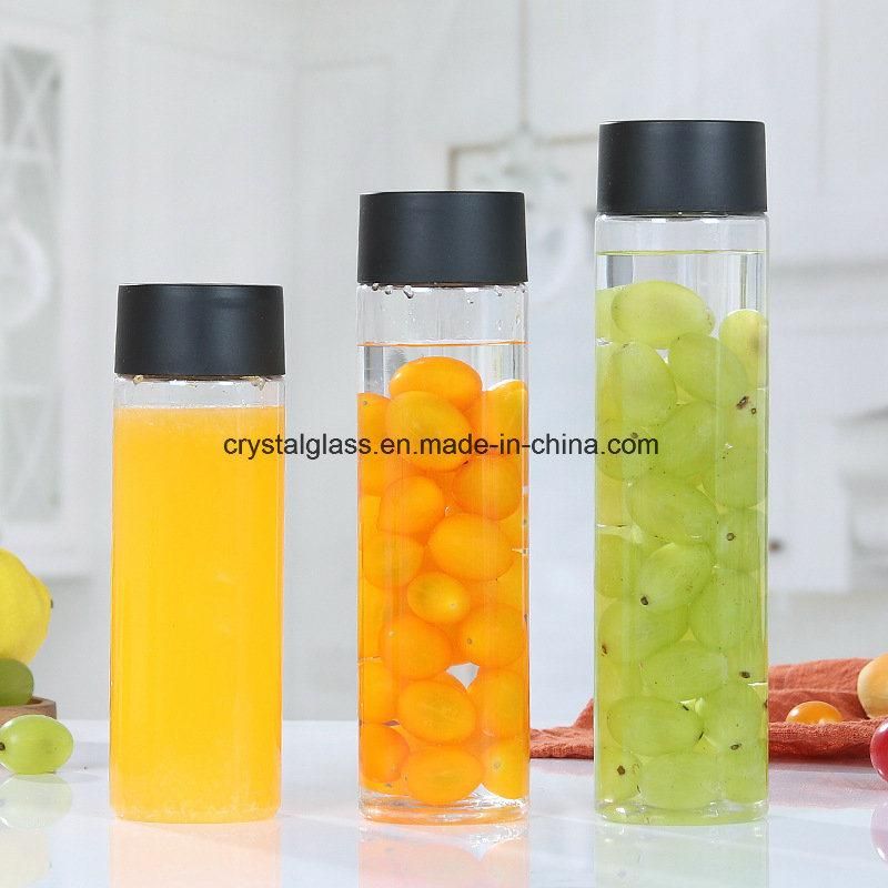 Tall Slim Clear Voss Glass Drinking Water Bottle for Beverage