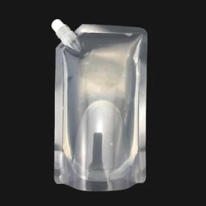 Wholesale Stand up Plastic Transparent Custom Logo Juice Milk Packaging Suction Nozzle Bags