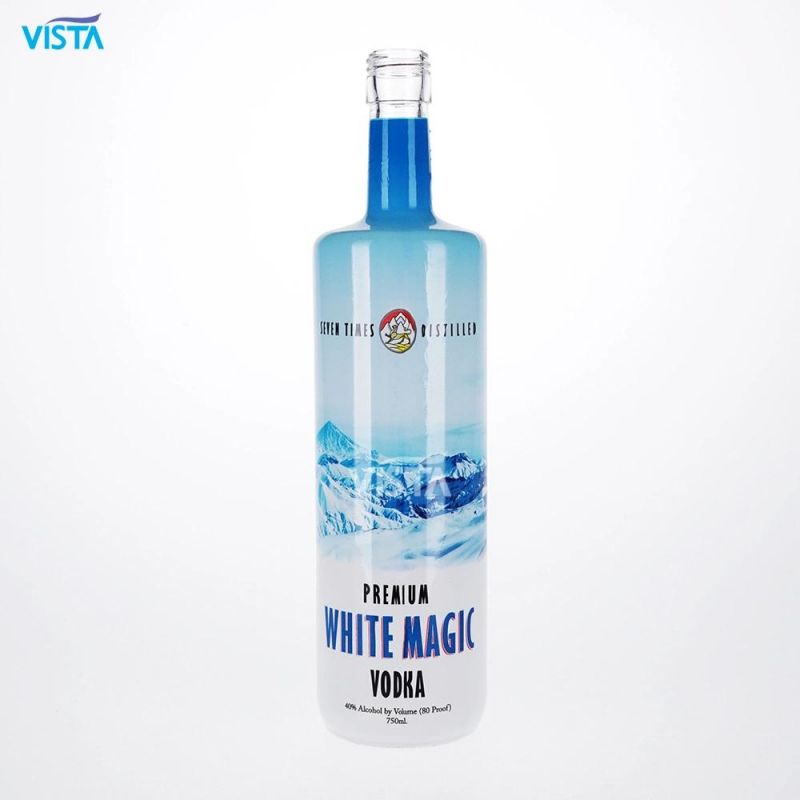 750ml Vodka High Flint Glass Bottle with Pet Sleeve with Screw Cap