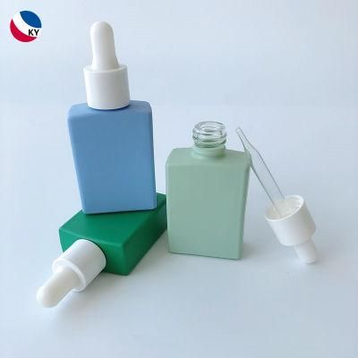 30ml 50ml 100ml Matte Colored Rectangular Cosmetic Serum Glass Dropper Bottle Perfume Bottle