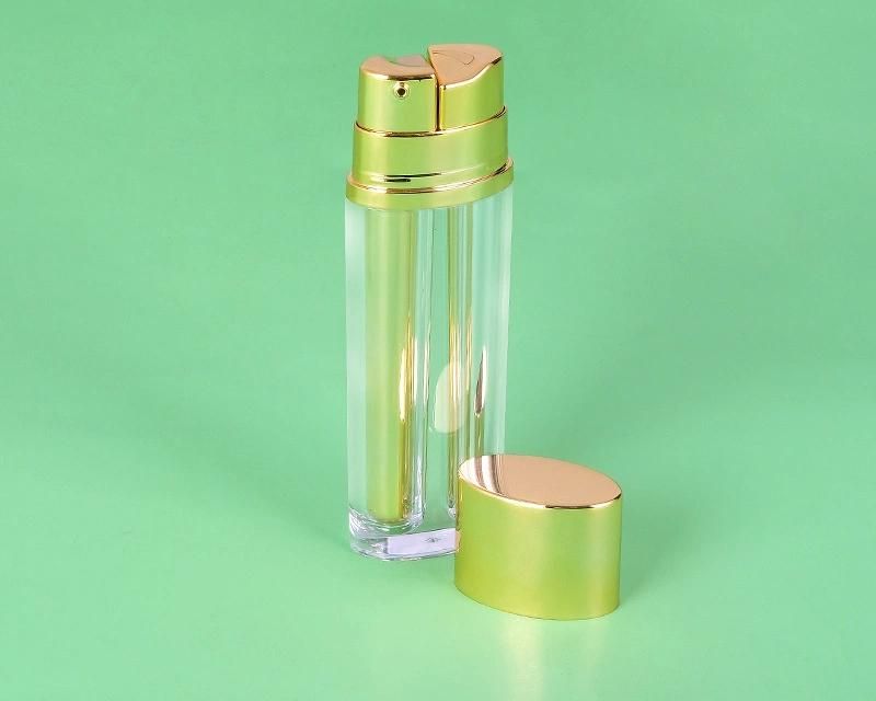 15ml Gold Double Tube Serum Bottle Double Wall Lotion Bottle Plastic Bottle Cosmetic Packaging for Personal Skin Care