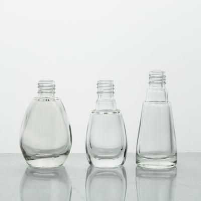 Wholesale 10ml 20ml 30ml Round Clear Transparent Nail Polish Glass Bottle with Plastic Cap