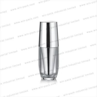 Hot Product Cosmetic Acrylic Lotion Bottle with Lid with Aluminum Pump 30ml 50ml 100ml