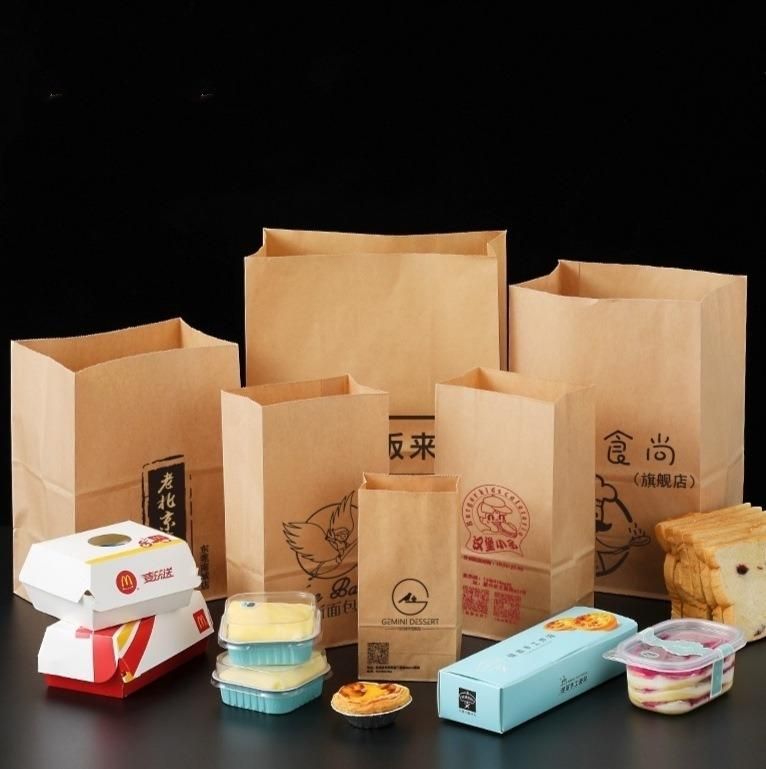 Fast Restaurant Bread Fried Food Packaging Bag