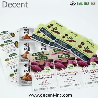 Packaging Adhesive Sticker Printing Supplement Label, Custom Printed Health Food Label Sticker
