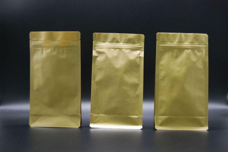 500g/1lb Quad Seal Coffee Bag/1lb Kraft Paper Coffee Bag Food Packaging Pouch