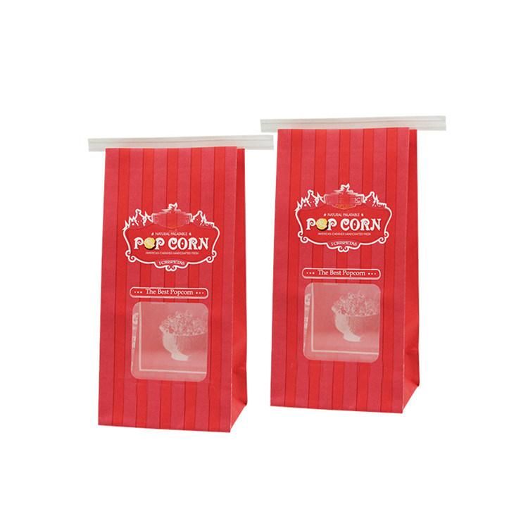 Tin Tie Closure Bread Toast Paper Bag with Window