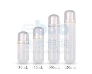 Glossy 100ml/120ml Cosmetic Packaging Round Cap Lotion Airless Bottle.