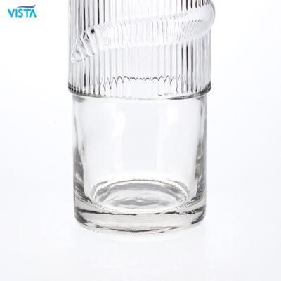 750ml High Flint Snake Like Vodka Glass Bottle with Cork Cap