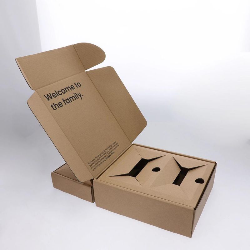 Brown Corrugated Cardboard Box Shipping with Logo Printing