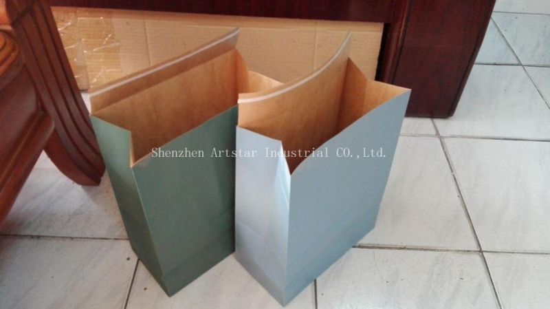 Wholesale Custom Logo Printing Double Layer Recycled Reusable Food Take Away Grocery Party Gift Kraft Paper Bag Without Handles