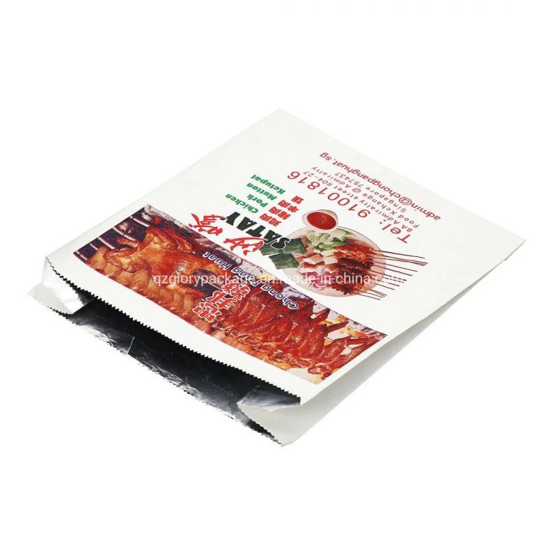 Kebab Bag Foil Lined Printed Front and Back Packaging Kraft Bag
