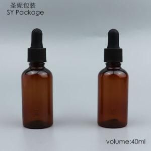 Biodegradable Material 40ml Amber Color Boston Shape Dropper Bottle for Toner