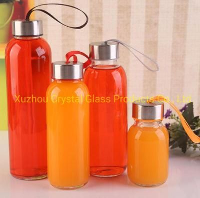 High Quality 500ml Clear Round Glass Water Bottle Beverage Bottle Juice Bottle