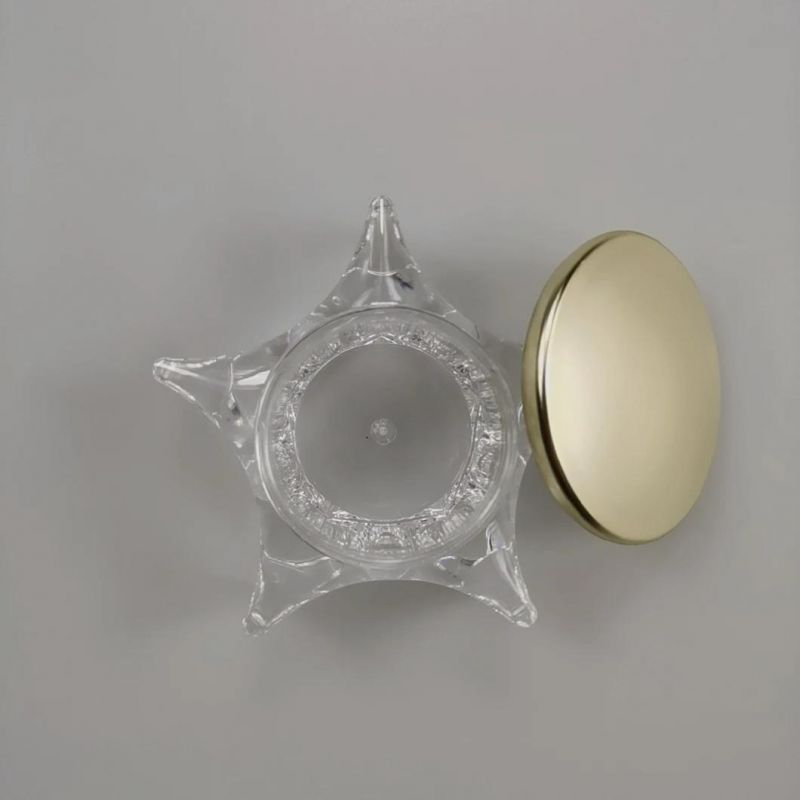 40g Transparent Acrylic Five-Pointed Star Cream Jar with Gold Cap