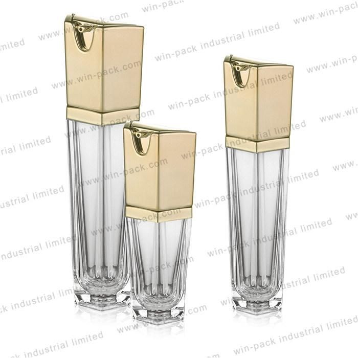 Low Price Customizable Shape Cosmetic Packaging Acrylic Clear Pump Bottle 30ml 50ml 100ml