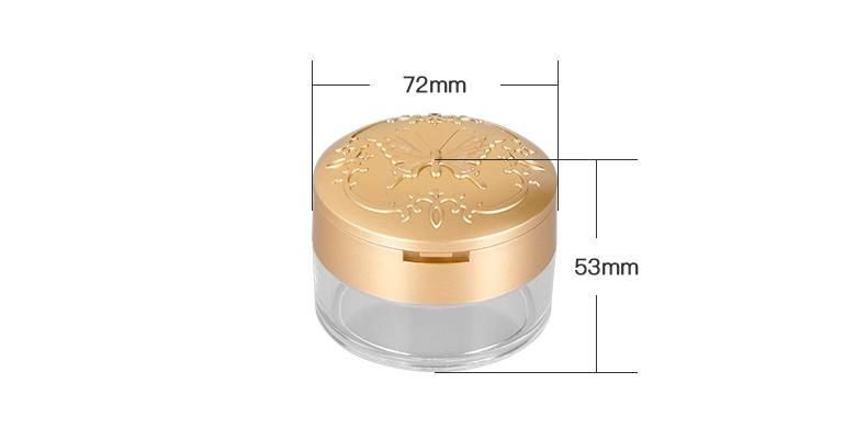 Wholesale Cream Foundation Loose Powder Unique Gold Cap Clear Body Cosmetic Plastic Jar