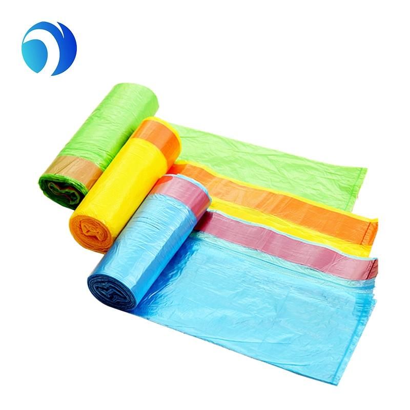 HDPE LDPE Biodegradable Garbage Bags Drawstring Rope Bag