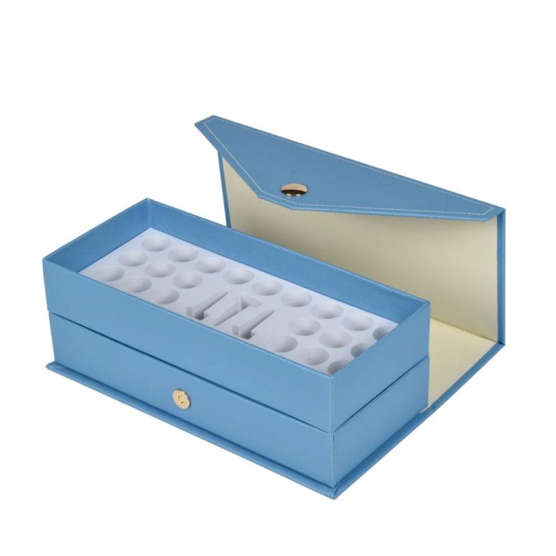 Customized Tissue Box Makeup Box Soap Box Blue Snap Envelop Tab Laminating Matt Magnet Packaging Box Package