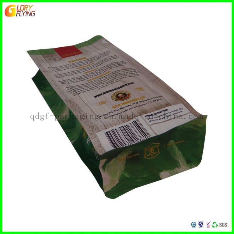 Custom Compostable Recyclable Zipper Lock Biodegradable Kraft Paper Flat Bottom Coffee Tea Plastic Bag