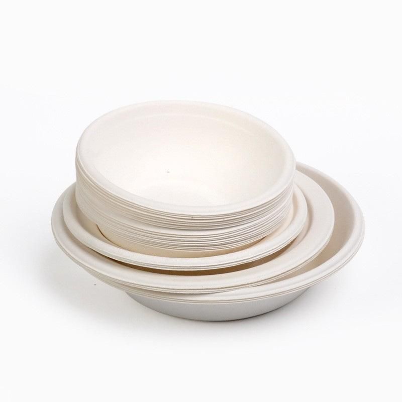 Biodegradable Disposable Food Bowl Tableware Cornstarch Round Plates