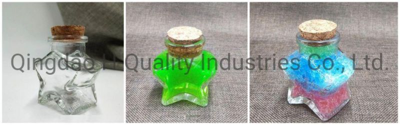 Round Shape Glass Jar Pudding Bottle Empty Star Shape Gift Glass Bottle