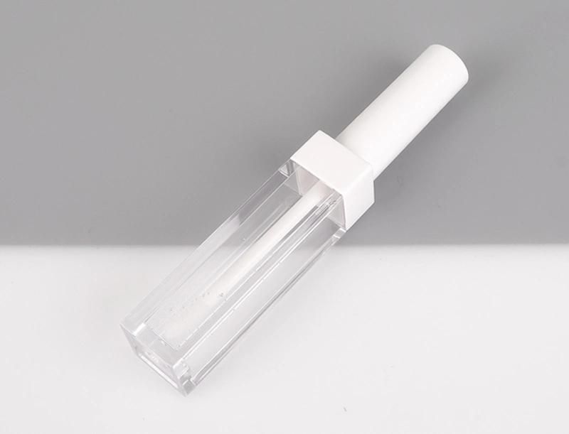 2021 Trending 5ml White Top Lip Gloss Packaging Custom Gold Lid Clear Lip Gloss Tube Black Lip Gloss White Wand Tubes